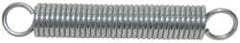 Made in USA - 5/8" OD, 27.96 Lb Max Load, 3.56" Max Ext Len, 0.08" Wire Diam Stainless Steel Extension Spring - 20.72 Lb/In Rating, 7 Lb Init Tension, 2-1/2" Free Length - Apex Tool & Supply