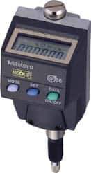 Mitutoyo - 0 to 5.6mm Range, 0.00005 & 0.0005" Graduation, Electronic Drop Indicator - Accurate to 0.00012", English & Metric System, LCD Display - Apex Tool & Supply