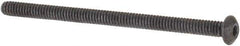Made in USA - #0-80 UNF Hex Socket Drive, Button Screw - Alloy Steel, Black Oxide Finish, Fully Threaded, 1" Length Under Head - Apex Tool & Supply