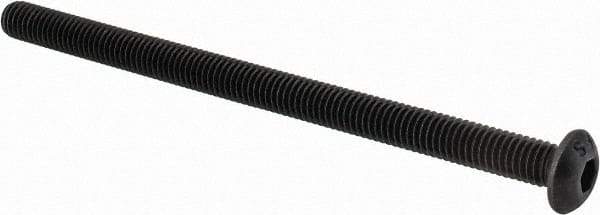 Value Collection - #10-32 UNF Hex Socket Drive, Button Screw - Alloy Steel, Black Oxide Finish, Fully Threaded, 3" Length Under Head - Apex Tool & Supply