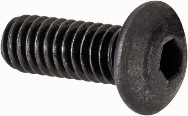 Value Collection - #6-40 UNF Hex Socket Drive, Button Screw - Alloy Steel, Black Oxide Finish, Fully Threaded, 3/8" Length Under Head - Apex Tool & Supply