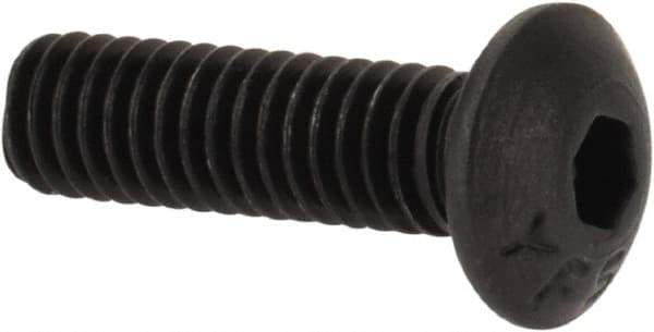 Value Collection - #6-40 UNF Hex Socket Drive, Button Screw - Alloy Steel, Black Oxide Finish, Fully Threaded, 1/2" Length Under Head - Apex Tool & Supply