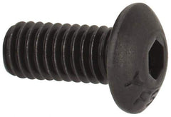 Value Collection - #8-36 UNF Hex Socket Drive, Button Screw - Alloy Steel, Black Oxide Finish, Fully Threaded, 3/8" Length Under Head - Apex Tool & Supply