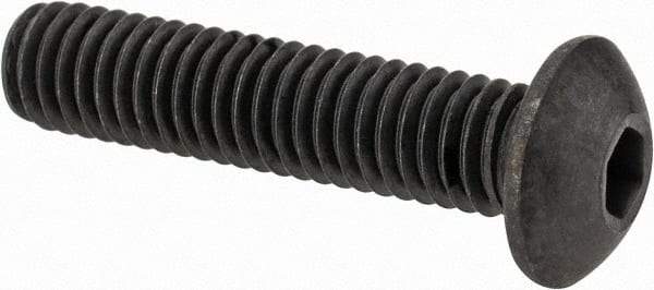 Value Collection - #8-36 UNF Hex Socket Drive, Button Screw - Alloy Steel, Black Oxide Finish, Fully Threaded, 3/4" Length Under Head - Apex Tool & Supply