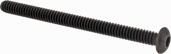 Value Collection - #10-24 UNC Hex Socket Drive, Button Screw - Alloy Steel, Black Oxide Finish, Fully Threaded, 2-1/2" Length Under Head - Apex Tool & Supply