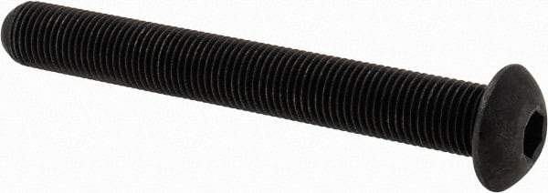Value Collection - 3/8-24 UNF Hex Socket Drive, Button Screw - Alloy Steel, Black Oxide Finish, Fully Threaded, 3" Length Under Head - Apex Tool & Supply