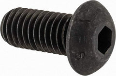 Value Collection - 7/16-14 UNC Hex Socket Drive, Button Screw - Alloy Steel, Black Oxide Finish, Fully Threaded, 1" Length Under Head - Apex Tool & Supply
