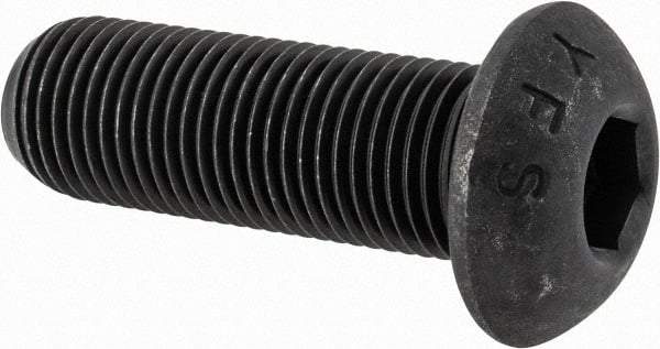 Value Collection - 1/2-20 UNF Hex Socket Drive, Button Screw - Alloy Steel, Black Oxide Finish, Fully Threaded, 1-1/2" Length Under Head - Apex Tool & Supply