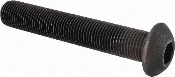 Value Collection - 1/2-20 UNF Hex Socket Drive, Button Screw - Alloy Steel, Black Oxide Finish, Fully Threaded, 3" Length Under Head - Apex Tool & Supply