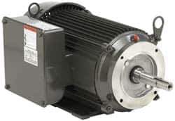 US Motors - 3 hp, TEFC Enclosure, Auto Thermal Protection, 3,450 RPM, 208-230 Volt, 60 Hz, Industrial Electric AC/DC Motor - Size 56 Frame, C-Face Mount, 1 Speed, Ball Bearings, 13.7-13.0 Full Load Amps, F Class Insulation, Reversible - Apex Tool & Supply