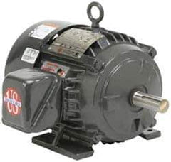 US Motors - 3 hp, TEFC Enclosure, No Thermal Protection, 1,175 RPM, 230/460 Volt, 60 Hz, Three Phase Premium Efficient Motor - Size 213 Frame, Rigid Mount, 1 Speed, Ball Bearings, 8.8/4.4 Full Load Amps, F Class Insulation, Reversible - Apex Tool & Supply