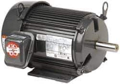 US Motors - 7-1/2 hp, TEFC Enclosure, No Thermal Protection, 3,500 RPM, 208-230/460 Volt, 60 Hz, Three Phase Energy Efficient Motor - Size 184 Frame, Rigid Mount, 1 Speed, Ball Bearings, 20.4-17.9/9 Full Load Amps, F Class Insulation, Reversible - Apex Tool & Supply