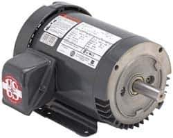 US Motors - 7-1/2 hp, TEFC Enclosure, No Thermal Protection, 3,525 RPM, 575 Volt, 60 Hz, Three Phase Energy Efficient Motor - Size 213 Frame, Rigid Mount, 1 Speed, Ball Bearings, 7.4 Full Load Amps, F Class Insulation, Reversible - Apex Tool & Supply