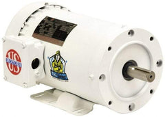 US Motors - 3/4 hp, TENV Enclosure, No Thermal Protection, 3,450 RPM, 208-230/460 Volt, 60 Hz, Three Phase Energy Efficient Motor - Size 56C Frame, C-Face/Base Mount, 1 Speed, Ball Bearings, 2.4-2.2/1.1 Full Load Amps, F Class Insulation, Reversible - Apex Tool & Supply