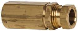 Parker - 3/8" OD, Brass Female Connector - 1,500 Max Working psi, 5/8" Hex, Comp x FNPT Ends - Apex Tool & Supply