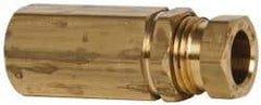 Parker - 3/8" OD, Brass Female Connector - 1,500 Max Working psi, 5/8" Hex, Comp x FNPT Ends - Apex Tool & Supply