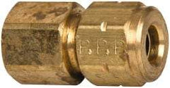 Parker - 1/4" OD, Brass Female Connector - 600 Max Working psi, 9/16" Hex, Comp x FNPT Ends - Apex Tool & Supply