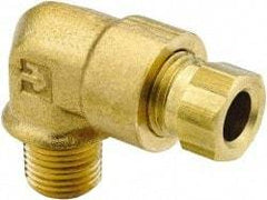 Parker - 5/8" OD, Brass Male Elbow - 1,000 Max Working psi, 7/8" Hex, Comp x MNPT Ends - Apex Tool & Supply