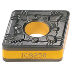 Iscar - CNMG866 NR Grade IC8250 Carbide Turning Insert - TiCN/Al2O3/TiN Finish, 80° Diamond, 1" Inscr Circle, 3/8" Thick, 3/32" Corner Radius - Apex Tool & Supply