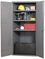Durham - 4 Shelf Locking Storage Cabinet - Steel, 36" Wide x 18" Deep x 72" High, Gray - Apex Tool & Supply