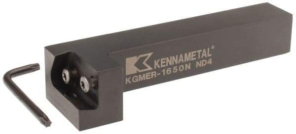 Kennametal - KGME, Right Hand, Indexable Grooving Tool Holder - 25.4mm Shank Height, 25.4mm Shank Width, 140.4mm OAL - Apex Tool & Supply