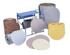 Norton - 5" Diam, 120 Grit Ceramic Adhesive PSA Disc - Medium Grade, Maroon, F Weighted Backing, Flexible - Apex Tool & Supply