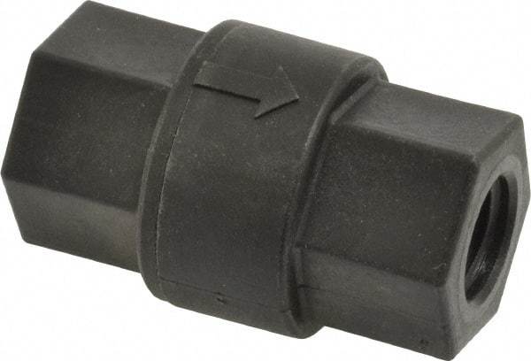Specialty Mfr - 1/4" Polypropylene Check Valve - Inline, FNPT x FNPT, 125 WOG - Apex Tool & Supply