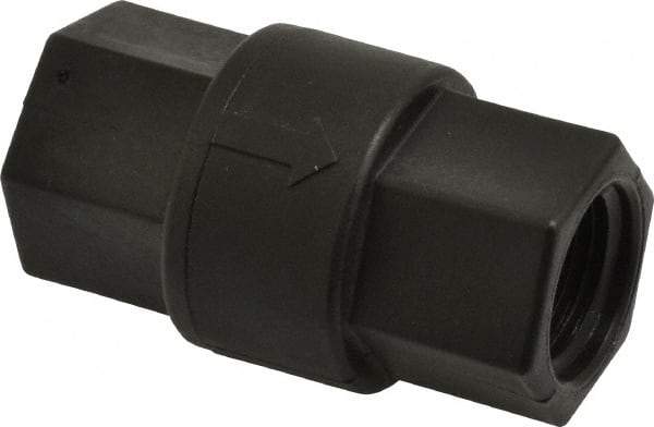 Specialty Mfr - 1/2" Polypropylene Check Valve - Inline, FNPT x FNPT, 125 WOG - Apex Tool & Supply