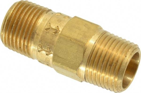 Specialty Mfr - 3/8" Brass Check Valve - Inline, MNPT x MNPT, 500 WOG - Apex Tool & Supply