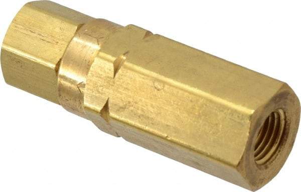 Specialty Mfr - 1/4" Brass Check Valve - Inline, FNPT x FNPT, 3,000 WOG - Apex Tool & Supply