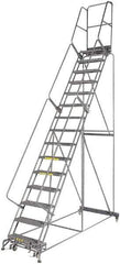 Ballymore - 192" 15 Step Ladder - 350 Lb Capacity, 150" Platform Height, 42" Base Width x 108" Depth, Grip Strut - Apex Tool & Supply