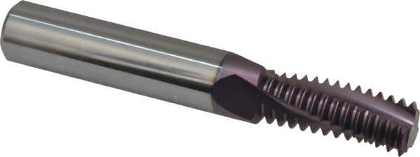 Carmex - 7/8-9 UNC, 0.591" Cutting Diam, 3 Flute, Solid Carbide Helical Flute Thread Mill - Internal Thread, 1-1/2" LOC, 4" OAL, 5/8" Shank Diam - Apex Tool & Supply