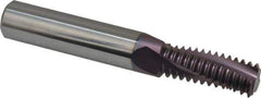 Carmex - 7/8-9 UNC, 0.591" Cutting Diam, 3 Flute, Solid Carbide Helical Flute Thread Mill - Internal Thread, 1-1/2" LOC, 4" OAL, 5/8" Shank Diam - Apex Tool & Supply