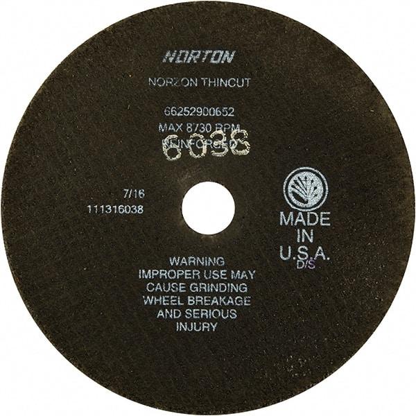 Norton - 7" Ceramic Cutoff Wheel - 1/16" Thick, 7/8" Arbor - Apex Tool & Supply