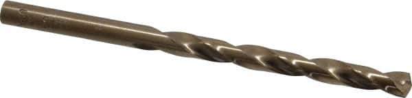 Hertel - 15/64" 135° Cobalt Jobber Drill - Oxide/Gold Finish, Right Hand Cut, Spiral Flute, Straight Shank, 3-7/8" OAL, Split Point - Apex Tool & Supply