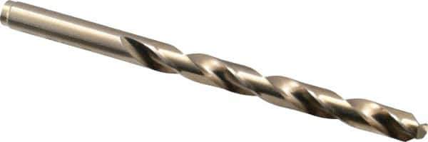 Hertel - 9/32" 135° Cobalt Jobber Drill - Oxide/Gold Finish, Right Hand Cut, Spiral Flute, Straight Shank, 4-1/4" OAL, Split Point - Apex Tool & Supply