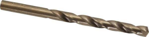 Hertel - 21/64" 135° Cobalt Jobber Drill - Oxide/Gold Finish, Right Hand Cut, Spiral Flute, Straight Shank, 4-5/8" OAL, Split Point - Apex Tool & Supply