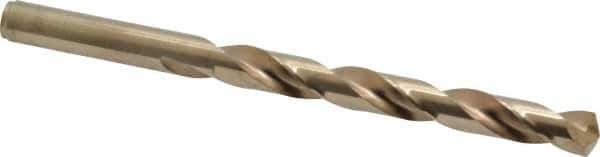 Hertel - 11/32" 135° Cobalt Jobber Drill - Oxide/Gold Finish, Right Hand Cut, Spiral Flute, Straight Shank, 4-3/4" OAL, Split Point - Apex Tool & Supply