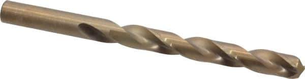Hertel - 13/32" 135° Cobalt Jobber Drill - Oxide/Gold Finish, Right Hand Cut, Spiral Flute, Straight Shank, 5-1/4" OAL, Split Point - Apex Tool & Supply