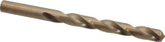 Hertel - 13/32" 135° Cobalt Jobber Drill - Oxide/Gold Finish, Right Hand Cut, Spiral Flute, Straight Shank, 5-1/4" OAL, Split Point - Apex Tool & Supply