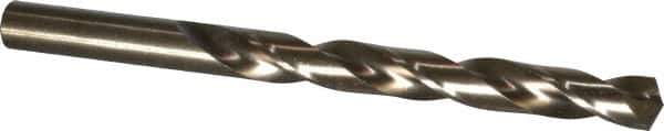 Hertel - 7/16" 135° Cobalt Jobber Drill - Oxide/Gold Finish, Right Hand Cut, Spiral Flute, Straight Shank, 5-1/2" OAL, Split Point - Apex Tool & Supply