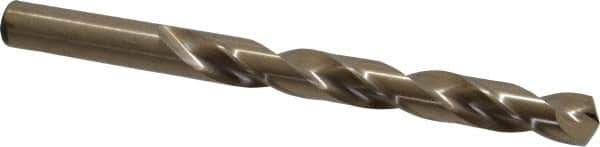 Hertel - 31/64" 135° Cobalt Jobber Drill - Oxide/Gold Finish, Right Hand Cut, Spiral Flute, Straight Shank, 5-7/8" OAL, Split Point - Apex Tool & Supply