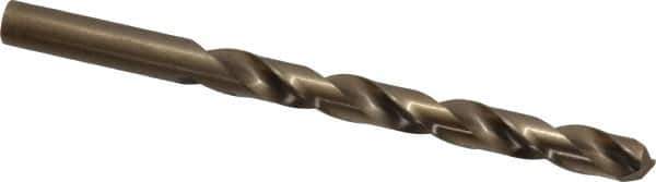 Hertel - Letter S 135° Cobalt Jobber Drill - Oxide/Gold Finish, Right Hand Cut, Spiral Flute, Straight Shank, 4-7/8" OAL, Split Point - Apex Tool & Supply