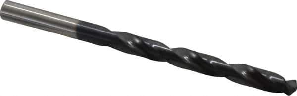 Hertel - 19/64" 135° Cobalt Jobber Drill - TiAlN Finish, Right Hand Cut, Spiral Flute, Straight Shank, 4-3/8" OAL, Split Point - Apex Tool & Supply