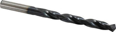 Hertel - 21/64" 135° Cobalt Jobber Drill - TiAlN Finish, Right Hand Cut, Spiral Flute, Straight Shank, 4-5/8" OAL, Split Point - Apex Tool & Supply