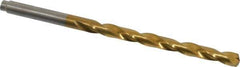 Hertel - 3/16" 135° Cobalt Jobber Drill - TiN Finish, Right Hand Cut, Spiral Flute, Straight Shank, 3-1/2" OAL, Split Point - Apex Tool & Supply