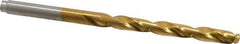 Hertel - 7/32" 135° Cobalt Jobber Drill - TiN Finish, Right Hand Cut, Spiral Flute, Straight Shank, 3-3/4" OAL, Split Point - Apex Tool & Supply