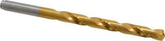 Hertel - 17/64" 135° Cobalt Jobber Drill - TiN Finish, Right Hand Cut, Spiral Flute, Straight Shank, 4-1/8" OAL, Split Point - Apex Tool & Supply