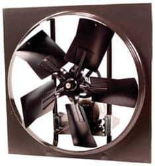 Fantech - 30" Blade, Belt Drive, 1 hp, 10,565 CFM, Drip-proof Exhaust Fan - 34" Opening Height x 34" Opening Width, 16" Deep, 6" Projection, 115/230 Volt, 1 Speed, Single Phase - Apex Tool & Supply