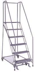 Ballymore - 90" 6 Step Ladder - 350 Lb Capacity, 60" Platform Height, 30" Base Width x 46" Depth, Grip Strut - Apex Tool & Supply